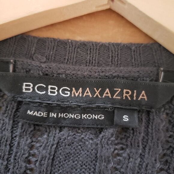 BCBG MaxAzria Small Silver Long Sleeve Metallic V-neck Sweater Top - Picture 5 of 9